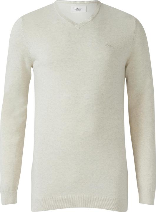 Produktbild s.Oliver Strickpullover Strickpullover mit Logo-Stickerei (XXL)