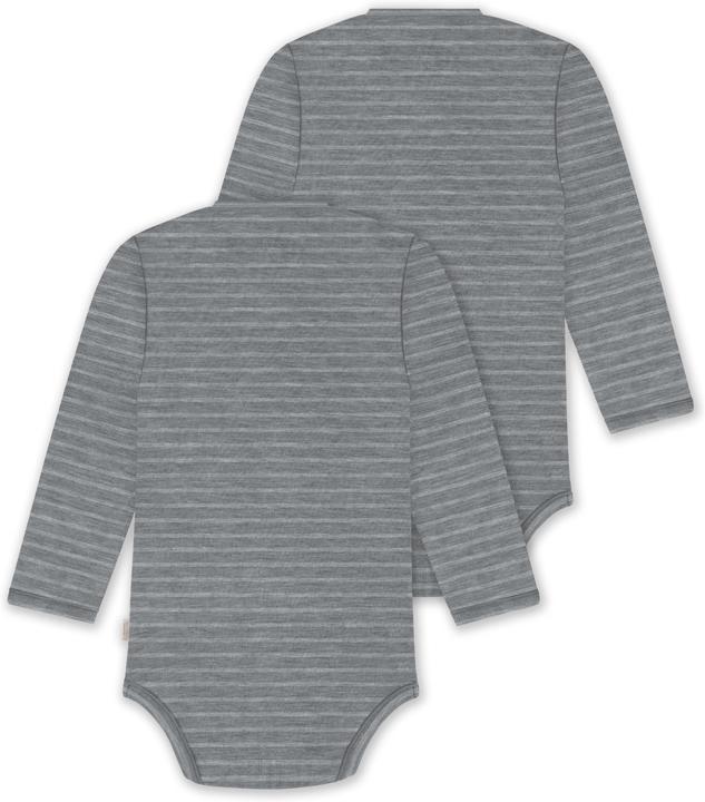 Produktbild Normani 2er Pack Baby-Body Basic Merino Wickelbody Langarm mit Knopf - 9347 (68)