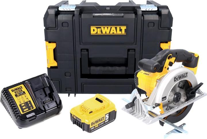 Actual product image DeWalt DCS 391 P1 Battery Circular Saw 18 V 165 mm + 1x Battery 5.0 Ah + Charger + TSTAK