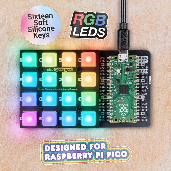 Actual product image Berrybase Raspberry Pi Pico RGB Keypad Base