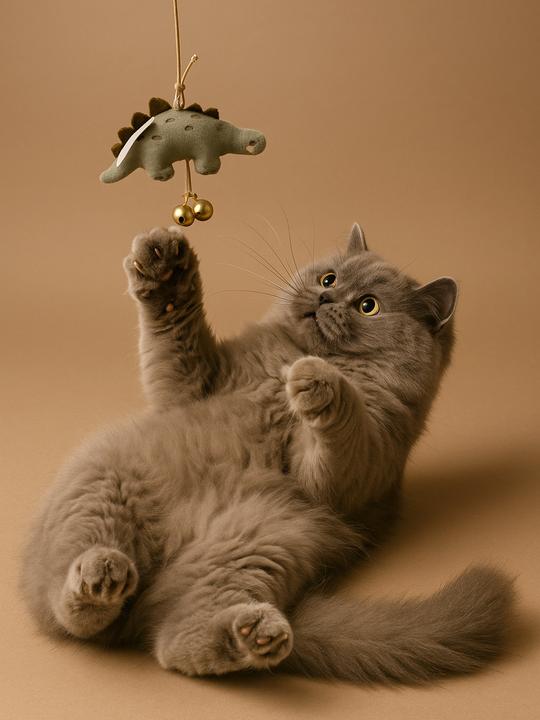 Produktbild Vertbaudet Katzenangel mit Dinosaurier-Spielzeug (Spielangel Katze)