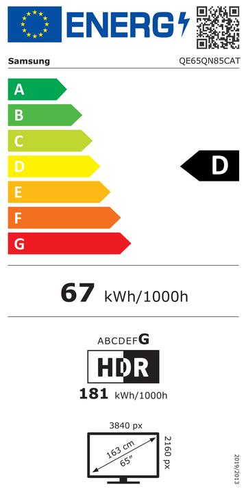 Energie-Label Samsung QE65QN85CAT (65", QN85C, NeoQLED, 4K, 2023)
