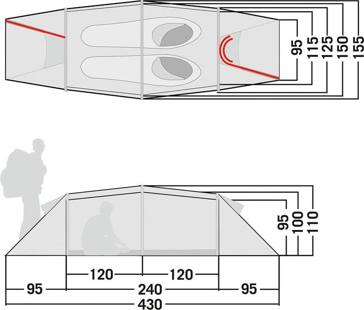 Immagine prodotto Tatonka Tenda Rokua 2 (Tenda a tunnel, 2.60 kg, 2 persone)