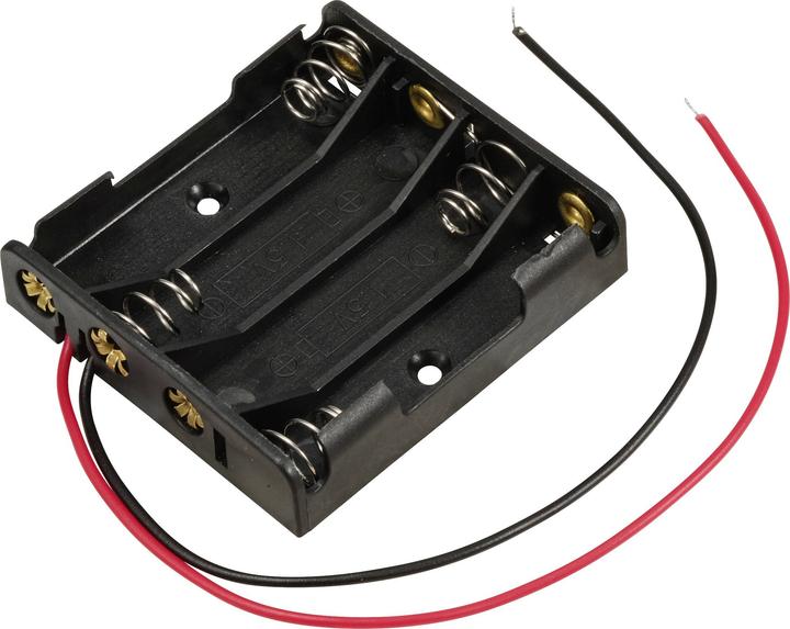 Produktbild Tru Components TC-13220676 Batteriehalter 4x Micro (AAA) Kabel (L x B x H) 51 x