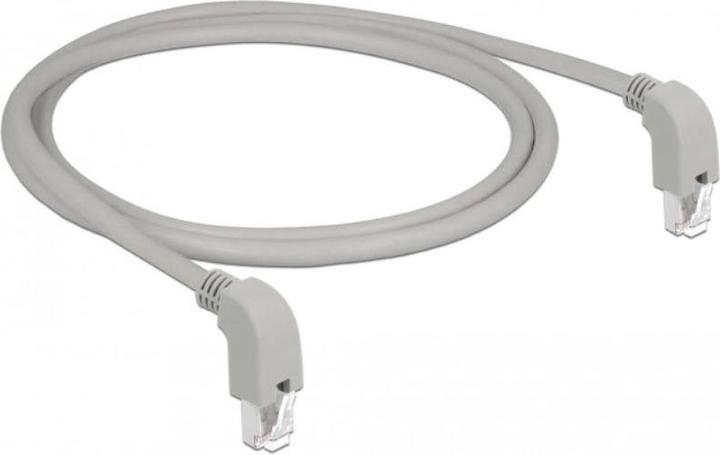 Actual product image Delock Patch cable RJ-45 (M) angled down to RJ-45 (M) angled down (S/FTP, CAT6a, 1 m)