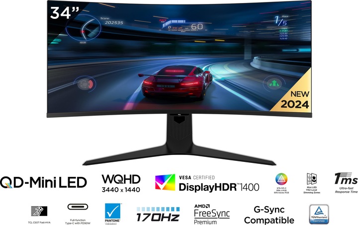 Actual product image TCL 34R83Q (3440 x 1440 pixels, 34")