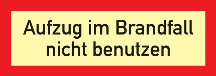 Produktbild HP Autozubehör Brandschutzzeichen DIN 4066 L297xB105 mm Aufzug nicht benutzen Folie