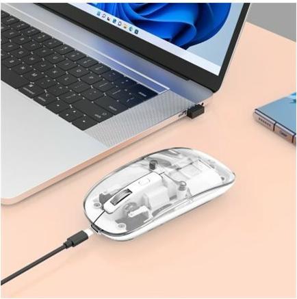 Actual product image Manhattan MH Transparent 4D mouse, White