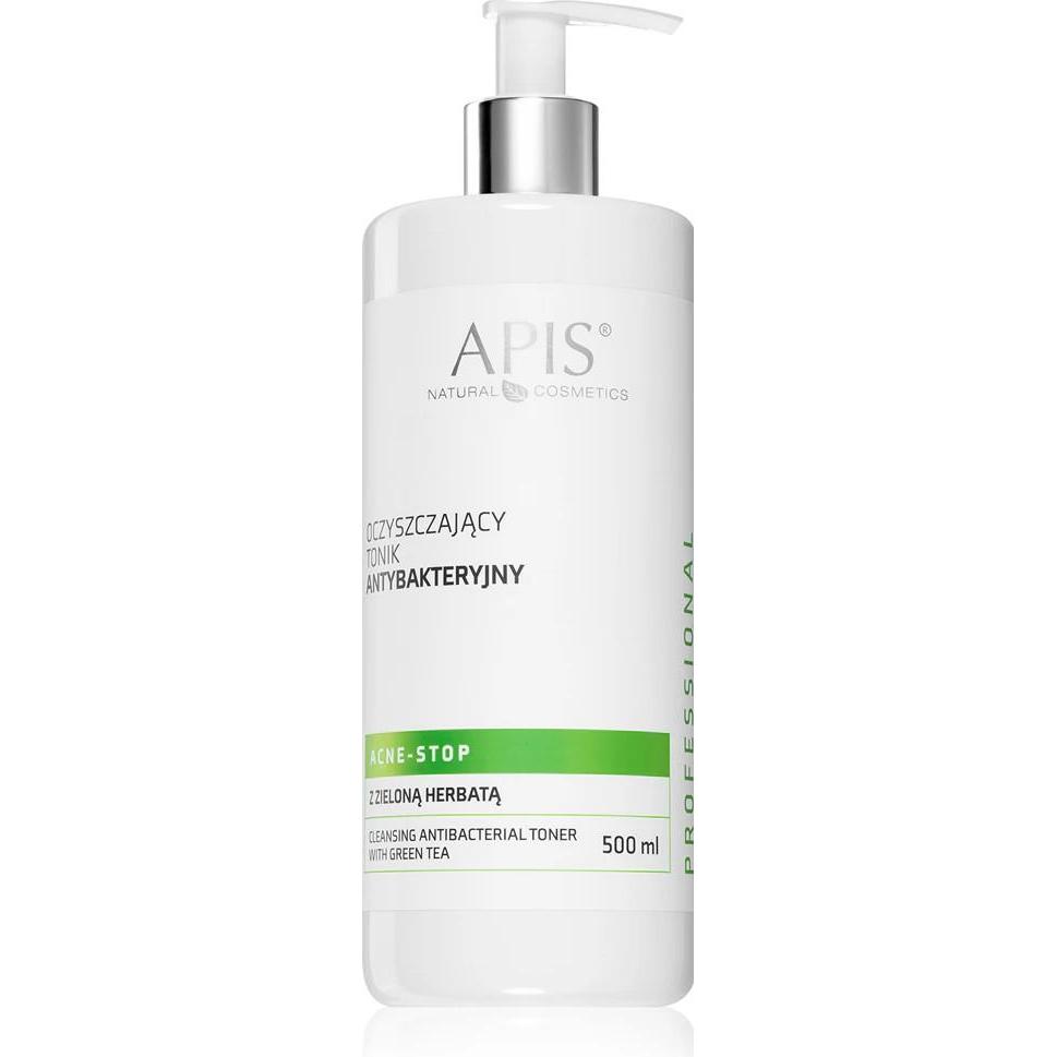 Apis Natural Cosmetics Verde Pulizia Viso, Apis - Tonico Detergente Antibatterico Acne-Stop A (Tonico Per Il Viso, 500 Ml)