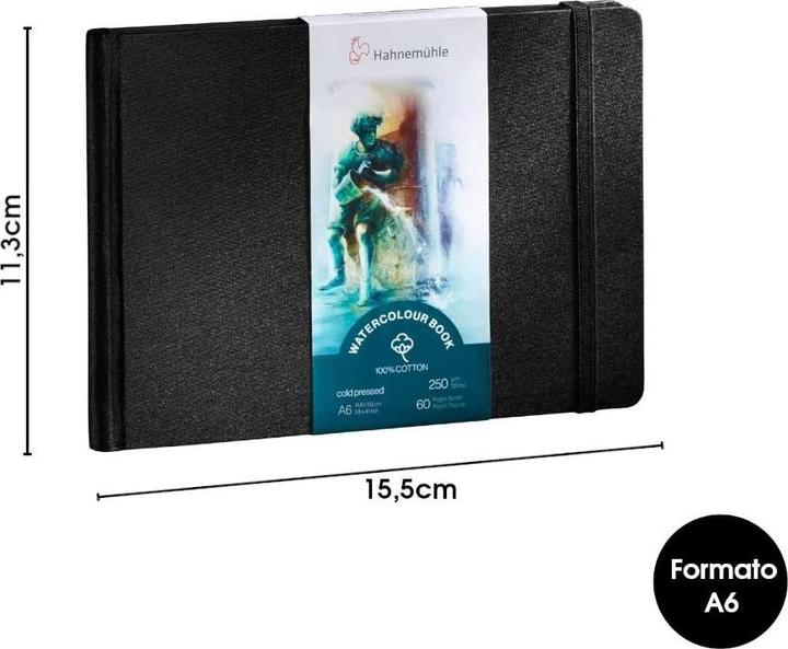 Actual product image Hahnemühle Skizzenbuch Watercolour Book 100% Cotton (A6, Plain, Hardcover)