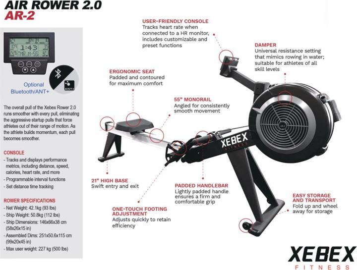 Immagine prodotto Xebex Rower 2.0 Smart Connect