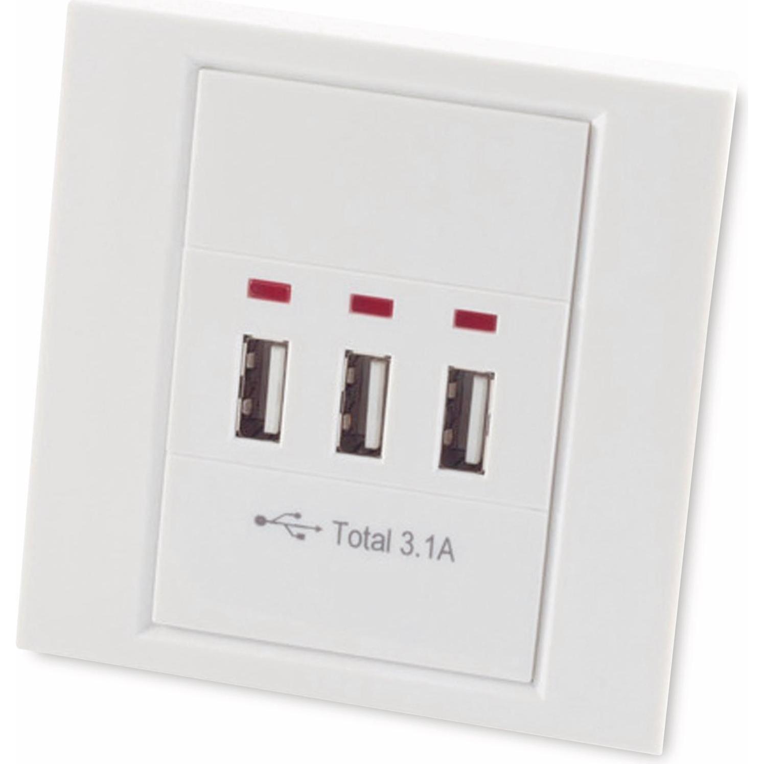 Shiverpeaks, Steckdose, S/CONN maximum connectivity USB-3-Fach Steckdose 5V D/C max. 3.100 mA