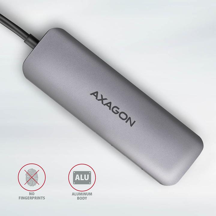 Produktbild Axagon HMC-5 USB-C-Hub, 2x USB-A, HDMI, 2x USB-C 3.2 Gen 1, 1x SD, 1x microSD (USB-C, 2 Ports)