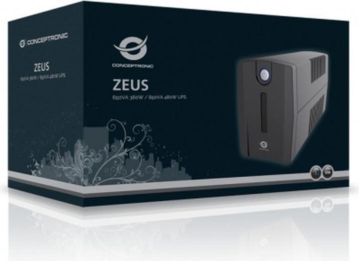 Produktbild Conceptronic ZEUS USV 650VA LED 4xIEC Socket ZEUS 01E (650 VA, 360 W, Line-Interaktiv USV)