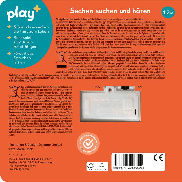 Produktbild Ravensburger Play+ Mein allererstes Soundbuch: Tierkinder (Deutsch)