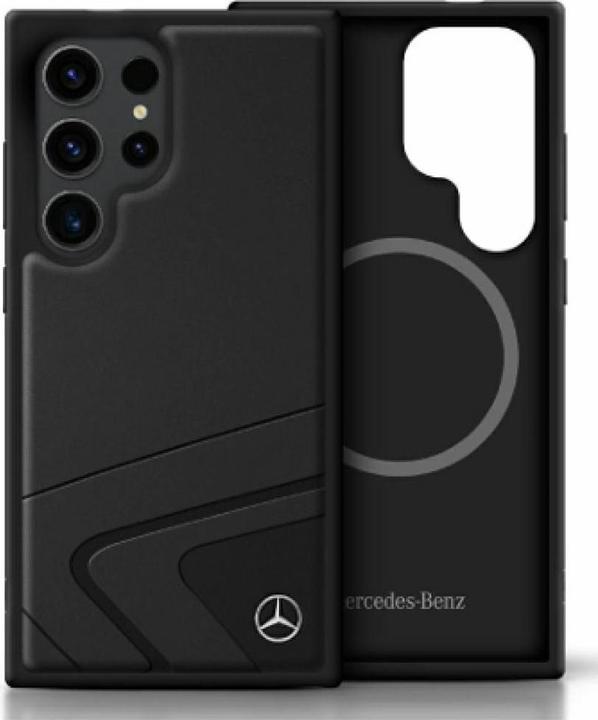 Image du produit Mercedes Leather Horizontal Debossed Curves MagSafe Case for Samsung Galaxy S25 Ultra - Black (Samsung Galaxy S25 Ultra)