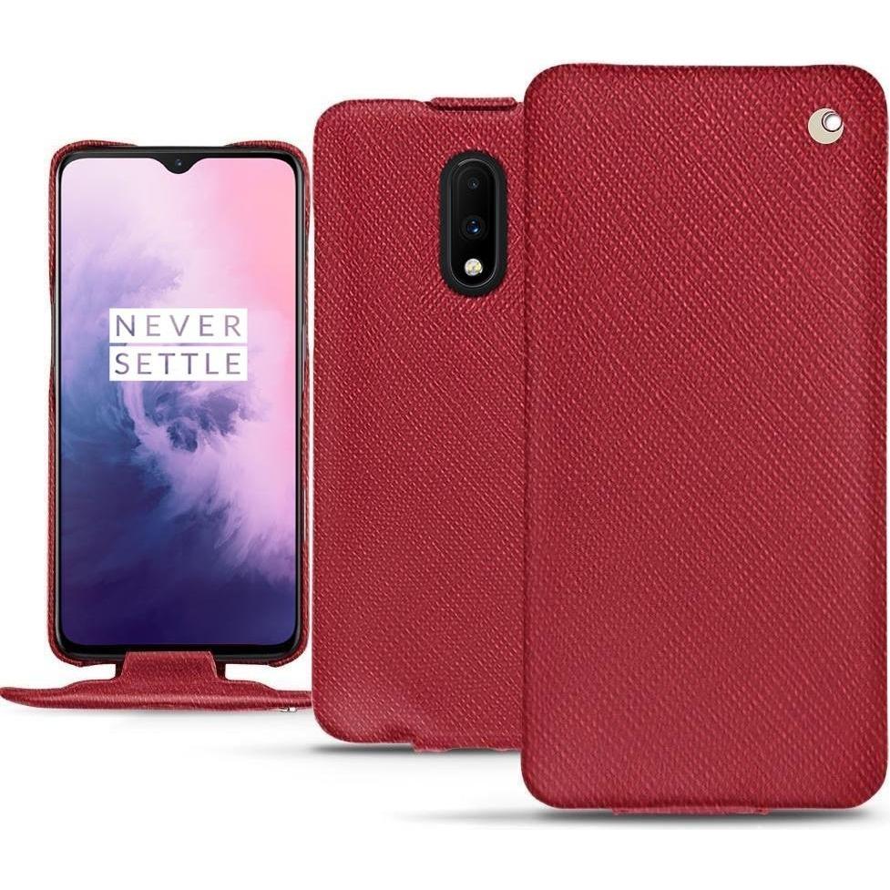 Noreve Lederschutzhülle vertikal (OnePlus 7), Smartphone Hülle, Rot