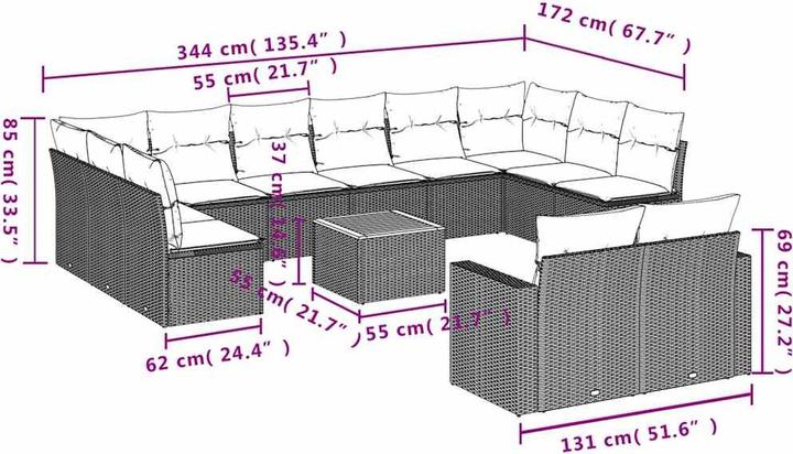 Produktbild vidaXL Garten Sofagarnitur