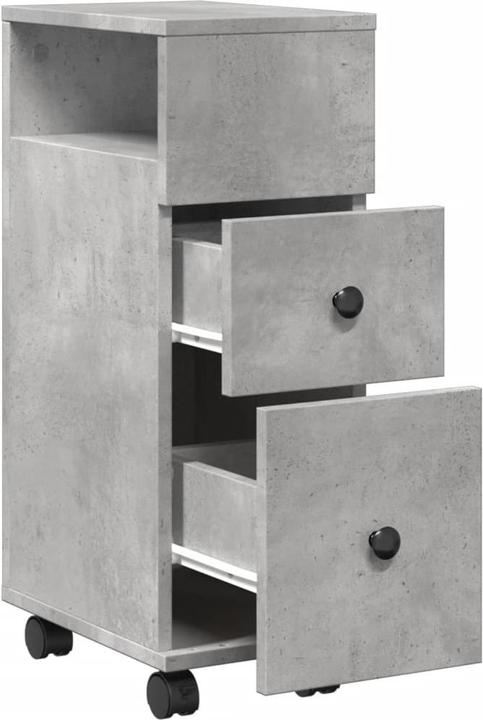 Actual product image vidaXL Narrow bathroom cabinet with castors