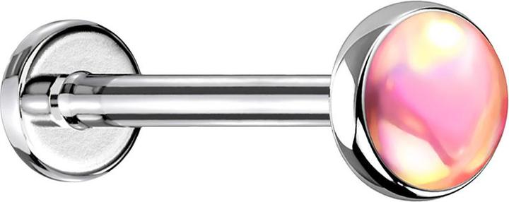 Immagine prodotto Star Piercing Micro Labret argento con disco rosa iridescente (senza ottone, Acciaio chirurgico 316L)