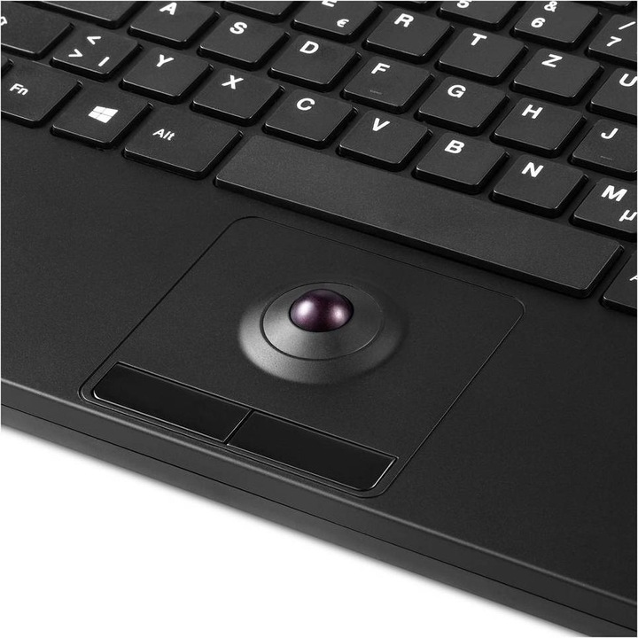 Immagine prodotto Perixx PERIBOARD-526 H IT, Mini tastiera USB cablata con trackball - tasti a forbice - 2 porte USB (DE, Cablato)