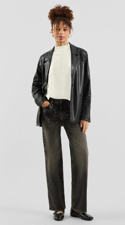 Immagine prodotto s.Oliver Bluse Transparente Chiffonbluse Biesen und Rüschen am Stehkragen (36)
