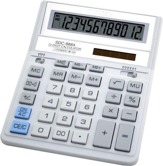 Immagine prodotto Citizen Calcolatrice SDC-888X Desktop Basic Bianco (Batterie, Celle solari)