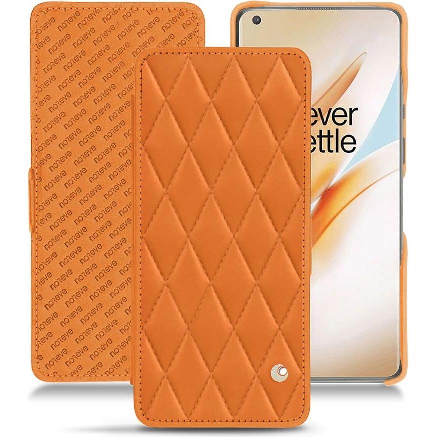 Noreve Lederschutzhülle horizontal (OnePlus 8 Pro), Smartphone Hülle, Orange