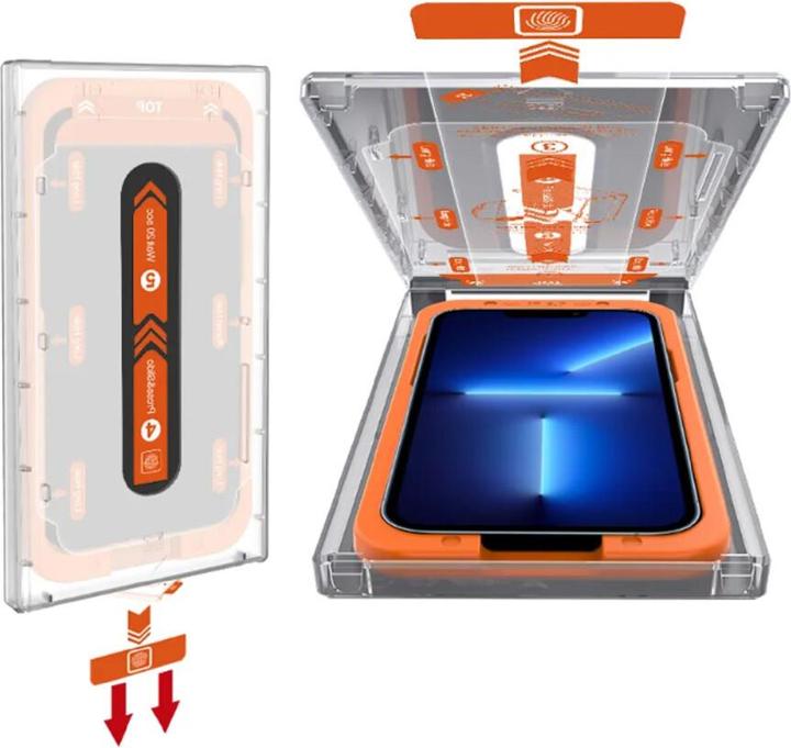 Produktbild Protectorking 5x Blickschutz 9H Panzerglas Anti-Spy Montagehilfe (5 Stück, Apple iPhone 13)