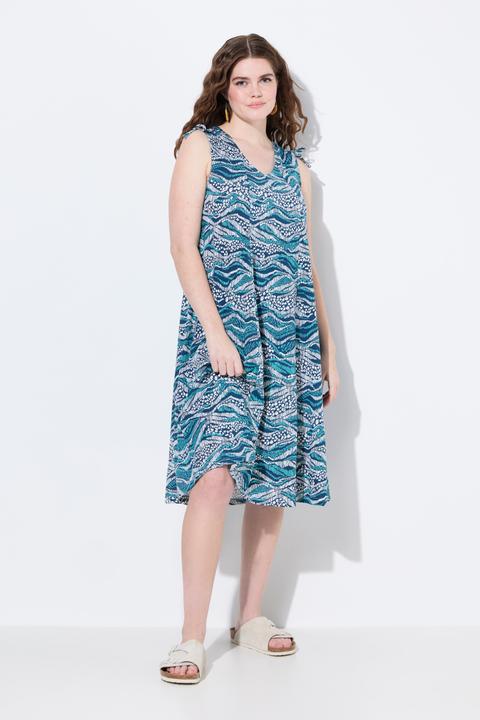 Produktbild Ulla Popken Midikleid, Jersey, Wellen, V-Ausschnitt, ärmellos (46, 48)