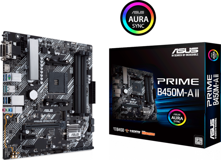 Actual product image ASUS PRIME B450M-A II (AM4, AMD B450, mATX)