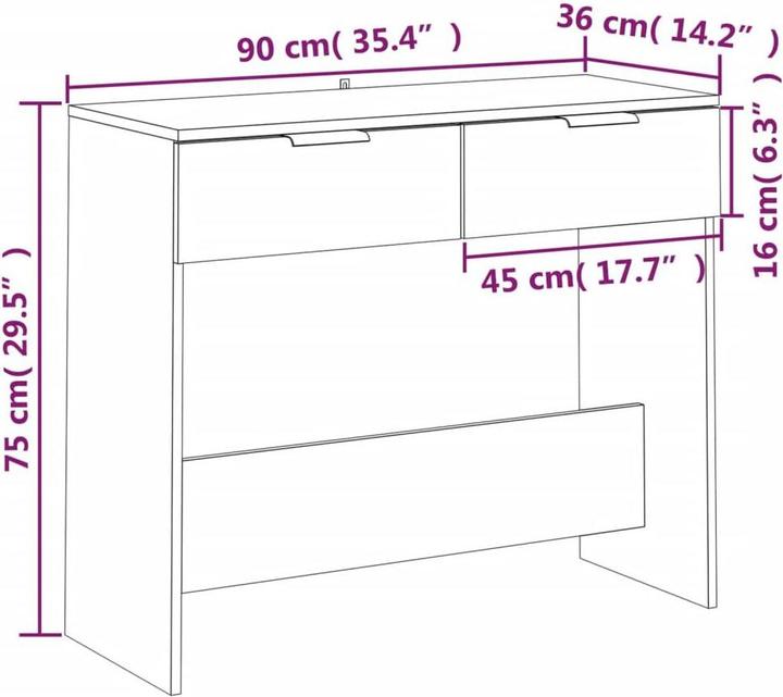 Image du produit vidaXL Konsolentisch (36 x 36 x 75 cm)