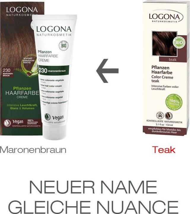 Actual product image Logona Herbal Hair Colour Cream (230 chestnut brown)