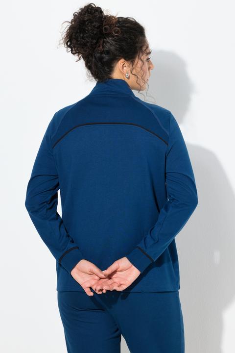 Produktbild Ulla Popken Sweatjacke, Rippeinsätze, Stehkragen, Langarm (58, 60)