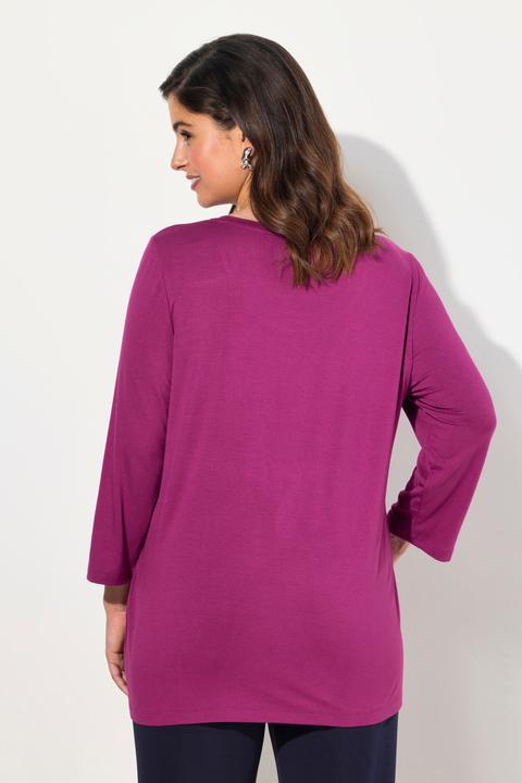 Immagine prodotto Ulla Popken Maglia con ricamo, scritta, scollo a girocollo e maniche a 3/4 (50, 52)