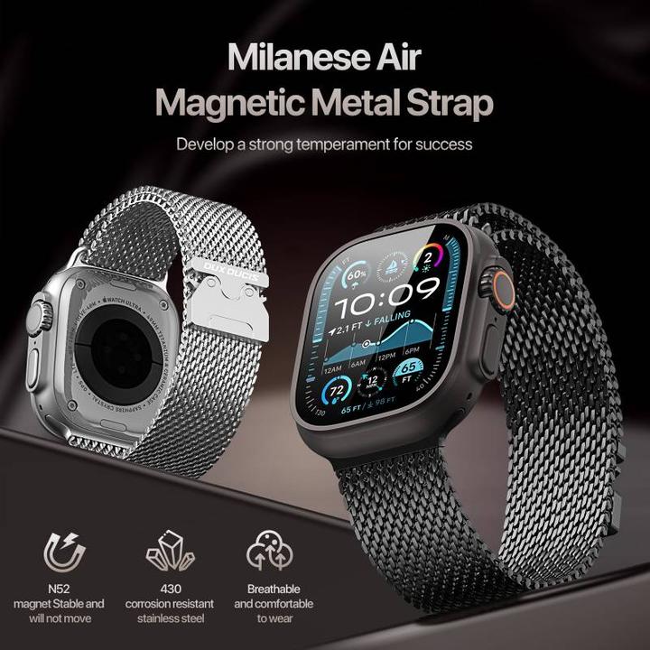 Immagine prodotto Dux Ducis Milanese Air Series Edelstahl Armband (42 mm, 44 mm, 45 mm, 46 mm, 49 mm, Acciaio inossidabile)