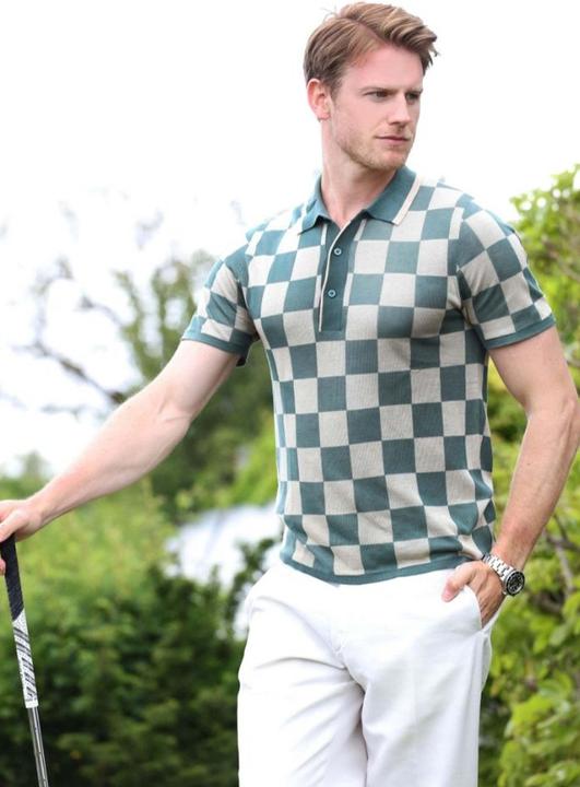 Produktbild Bellemere T-Shirt Checkered Tencel Polo (S)