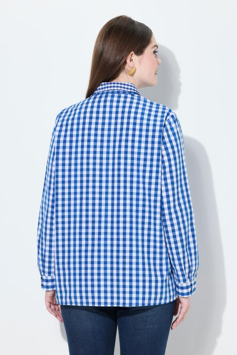 Immagine prodotto Ulla Popken Camicia a quadri con colletto da camicia, maniche lunghe e linguetta per risvolto (54)