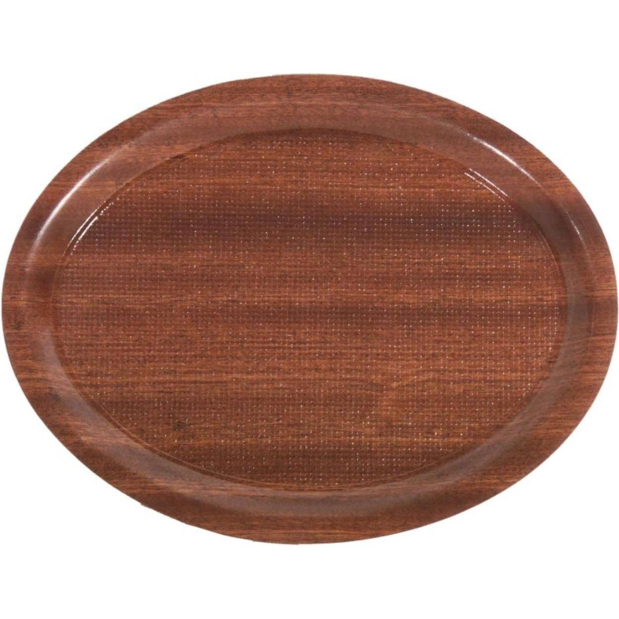 Contacto, Vassoio, Vassoio ovale 26x20cm, antiscivolo, colore: mogano