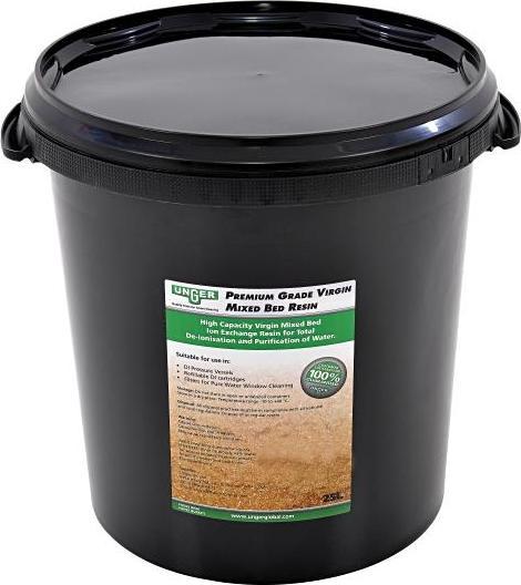 Unger DIP25 HiFlo mixed bed resin 25 litres in a bucket produces 100% pure water immediately