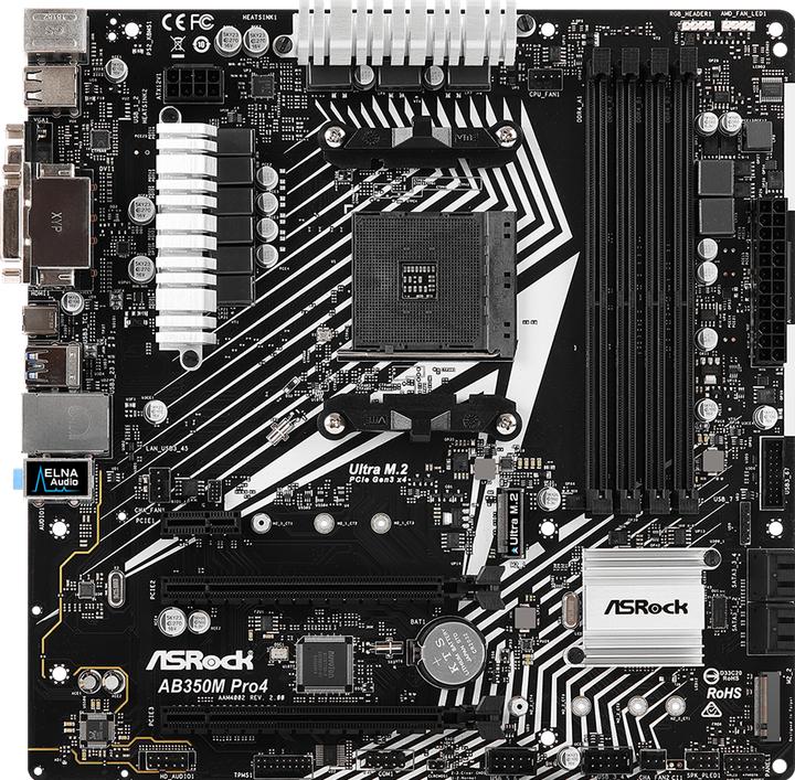 Actual product image AsRock AB350M Pro4 (AM4, AMD B350, mATX)