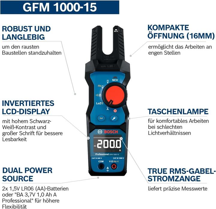 Actual product image Krups Gabelstromzange (CAT III 1000V, CAT IV 600V, Pincer ammeter)