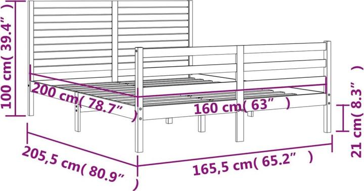 Produktbild vidaXL Bettrahmen (160 x 200 cm)