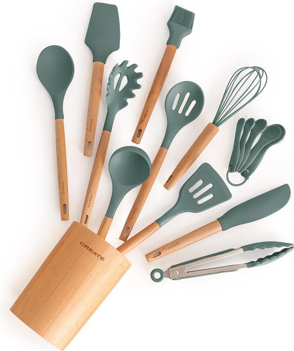 Image du produit Create Küchenutensilien-Set - Silikon und Holz