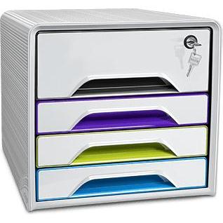 Thumbnail - Cep, Dokumentenablage, Schubladenbox Smoove Secure 4 Schubladen 7-311S abschliessbar weiss/schwarz