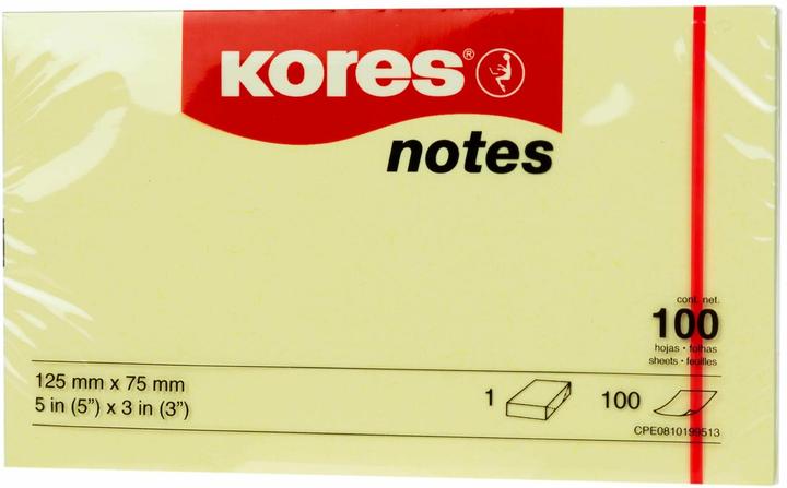 Kores Notizzettel 12575, 12.5 x 7.5 cm, 12 Blöcke, Gelb