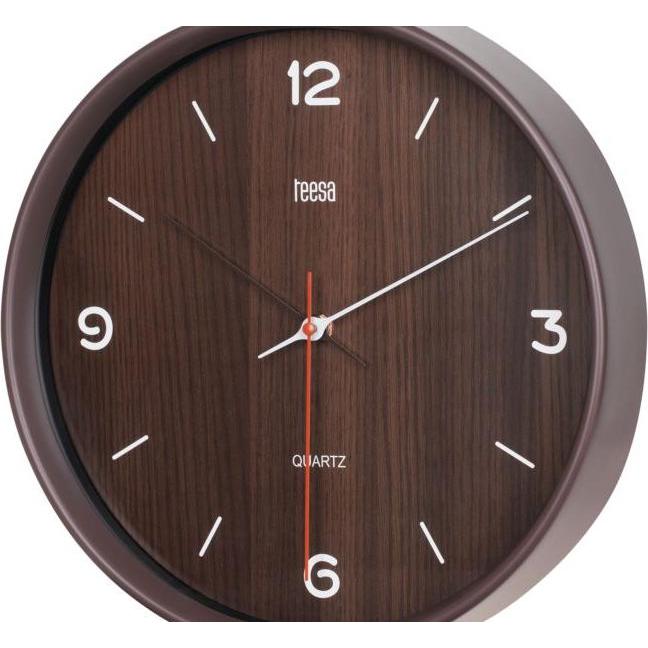 Teesa Zegar ścienny 30 cm ciemny brąz, Accessori per il tè, Marrone