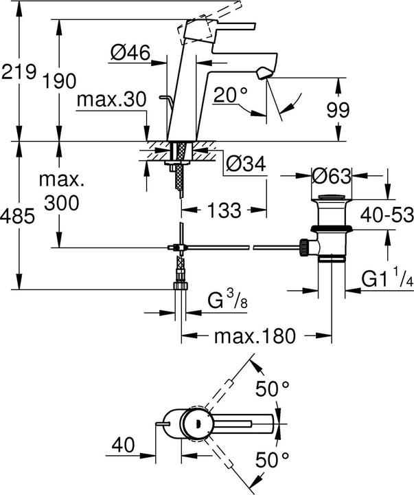 Produktbild Grohe Concetto Einhand-Waschtischbatterie M-Size