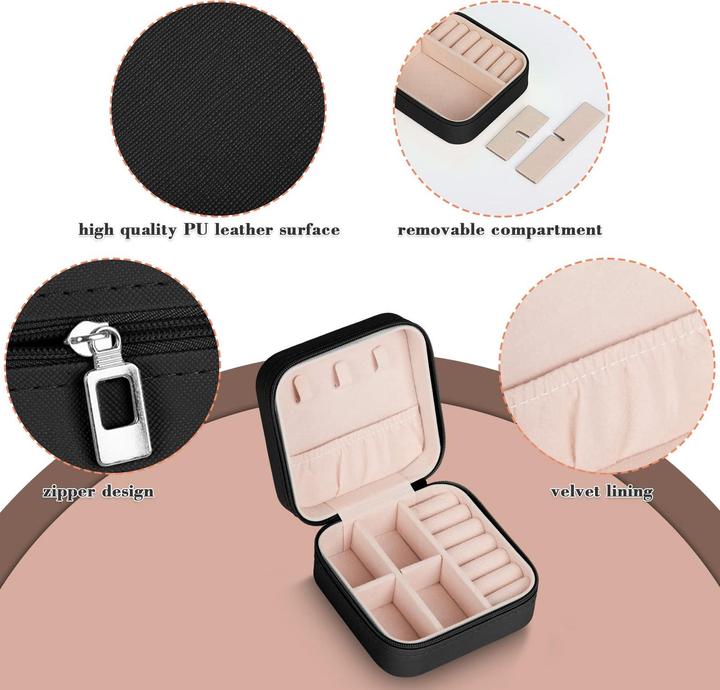 Produktbild Only-Bags.Store Schmuckkästchen, Kleines PU-Leder-Schmuckaufbewahrungsetui, Mini-Schmuckkästchen