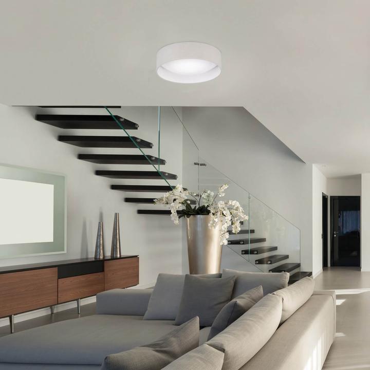 Produktbild FHL easy FHL Linus LED Deckenleuchte Leinen 40cm 20W dimmbar hellgrau 821299
